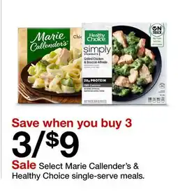 Target Select Marie Callender's & Healthy Choice single-serve meals offer