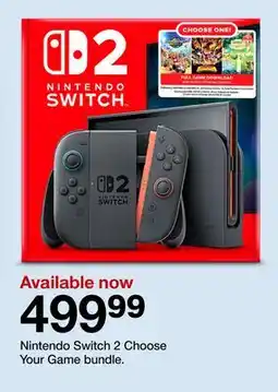 Target Nintendo Switch 2 Choose Your Game bundle offer