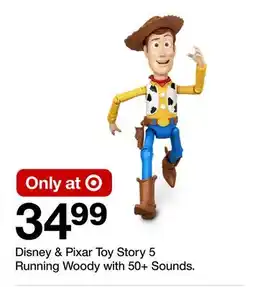 Target Disney & Pixar Toy Story 5 Running Woody with 50+ Sounds offer