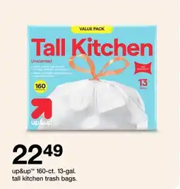 Target up&up 160-cf. 13-gal. tall kitchen trash bags offer