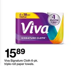 Target Viva Signature Cloth 6-pk. triple-roll paper towels offer