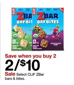 Target Select CLIF ZBar bars & bites offer