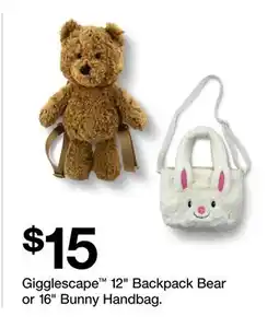 Target Gigglescape 12 Backpack Bear or 16 Bunny Handbag offer