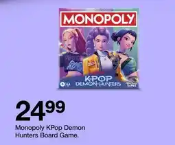 Target Monopoly KPop Demon Hunters Board Game offer
