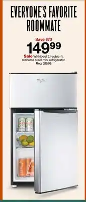 Target Sale Whirlpool 3.3-cub-ft. stainless steel mini refrigerator offer
