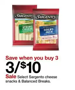 Target Select Sargento cheese snacks & Balanced Breaks offer