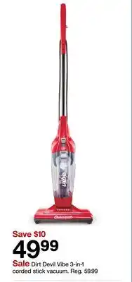 Target Dirt Devil Vibe 5-in-1 corded stick vacuum offer