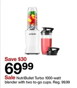 Target NutriBullet Turbo 1000-watt blender with two to-go cups offer