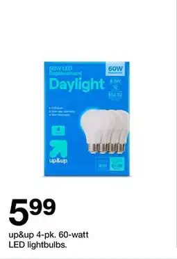 Target up&up 4-pk. 60-watt LED lightbulbs offer