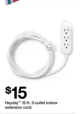 Target Heyday 12-ft. 3-outlet indoor extension cord offer