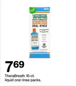 Target TheraBreath 10-ct. liquid oral rinse packs offer