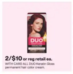 CVS ALL DUO Keratin Gloss permanent hair color cream offer