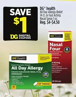 Dollar General DG health All Day Allergy Relief offer