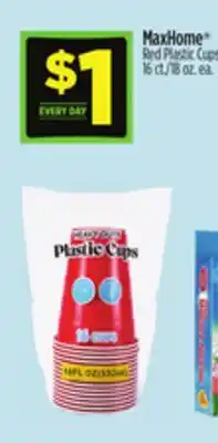 Dollar General MaxHome Red Plastic Cups offer