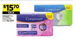 Dollar General Composure Men's L/XL or Women's S/M Underwear offer