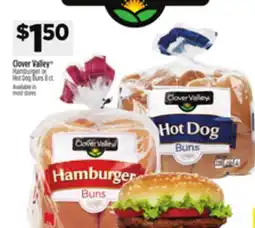 Dollar General Clover Valley Hamburger Buns or Hot Dog Buns offer