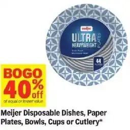 Meijer Meijer Disposable Dishes, Paper Plates, Bowls, Cups or Cutlery offer