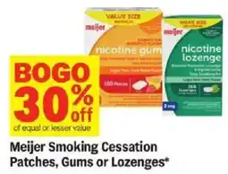 Meijer Meijer Smoking Cessation Patches, Gums or Lozenges offer