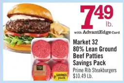 Price Chopper Market 32 80% Lean Ground Beef Patties Savings Pack offer