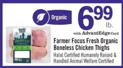 Price Chopper Farmer Focus Fresh Organic Boneless Chicken Thighs offer