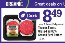 Price Chopper Thomas Farms Grass-Fed 80% Ground Beef Patties offer