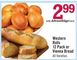 Price Chopper Western Rolls 12 Pack or Vienna Bread offer