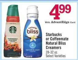Price Chopper Starbucks or Coffeemate Natural Bliss Creamers offer