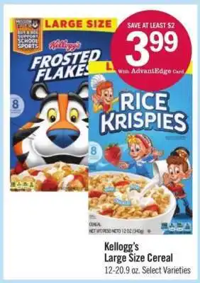 Price Chopper Kellogg's Large Size Cereal offer