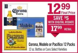 Price Chopper Corona, Modelo or Pacifico 12 Packs offer