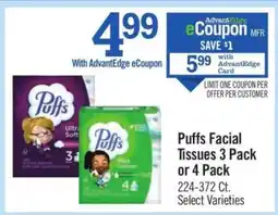 Price Chopper Puffs Facial Tissues 3-Pack or 4-Pack offer