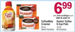 Price Chopper Dunkin' Coffee K Cup Pods offer