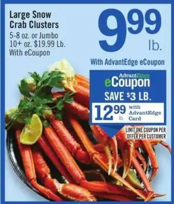 Price Chopper Large Snow Crab Clusters offer