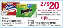 Price Chopper Bounty Double Plus 6 Roll Paper Towels offer