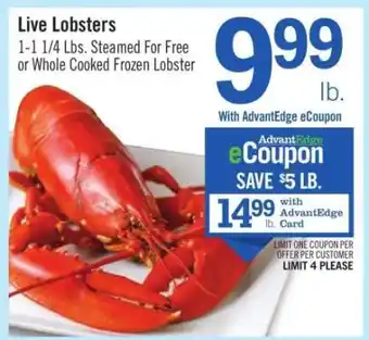 Price Chopper Live Lobsters offer