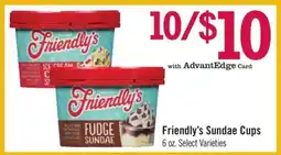Price Chopper Friendly's Sundae Cups offer
