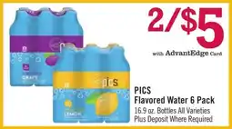Price Chopper PICS Flavored Water 6 Pack offer