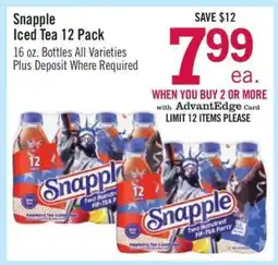 Price Chopper Snapple Iced Tea 12-Pack offer