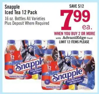 Price Chopper Snapple Iced Tea 12-Pack offer