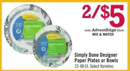 Price Chopper Simply Done Designer Paper Plates or Bowls offer