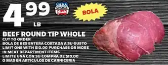Sedano's Beef round tip whole offer
