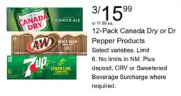 Walgreens Canada Dry or Dr Pepper Products offer