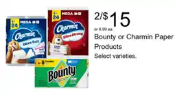 Walgreens Bounty or Charmin Paper Products offer