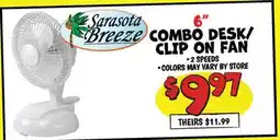 Ollie's Sarasota Breeze 6 COMBO DESK/CLIP ON FAN offer