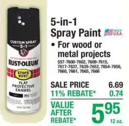Menards Rust-oleum 5-in-1 Spray Paint offer