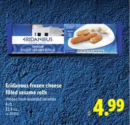 Lidl Eridanous frozen cheese filled sesame rolls offer