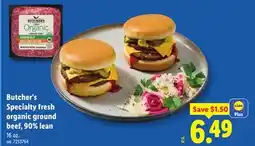Lidl Butcher's Specialty fresh organic ground beef, 90% lean offer
