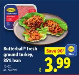 Lidl Butterball fresh ground turkey, 85% lean offer