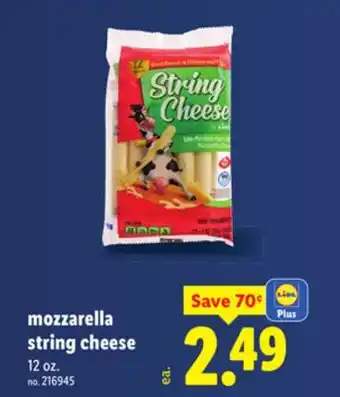 Lidl mozzarella string cheese offer