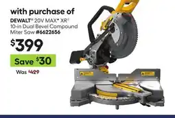 Lowe's 20V MAX XR 10-in Dual Bevel Compound Miter Saw offer