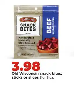Hy-Vee Old Wisconsin snack bites, sticks or slices offer